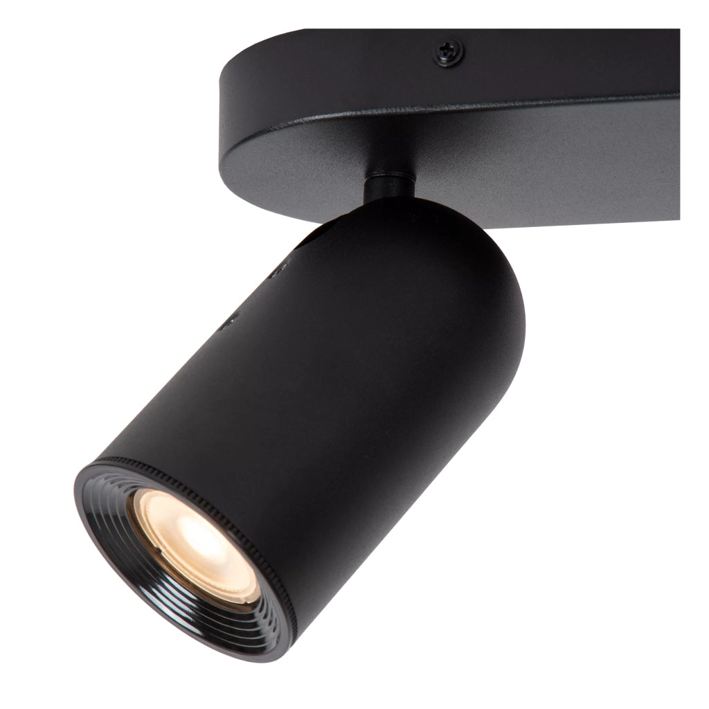 Faretto soffitto doppio orientabile nero 2xGU10 Lucide Punch