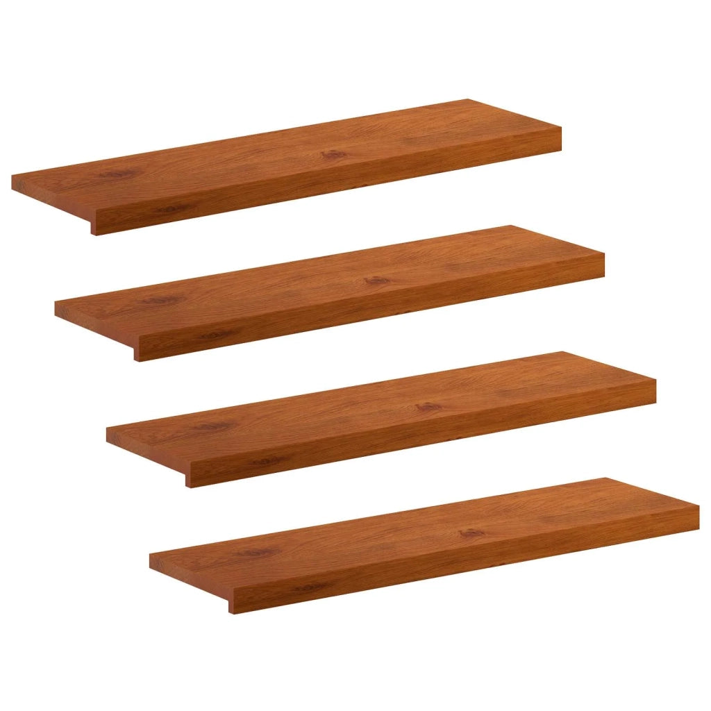 Gradini per Scale 4 pz 90 x 25 x 2 cm Marrone 3449323