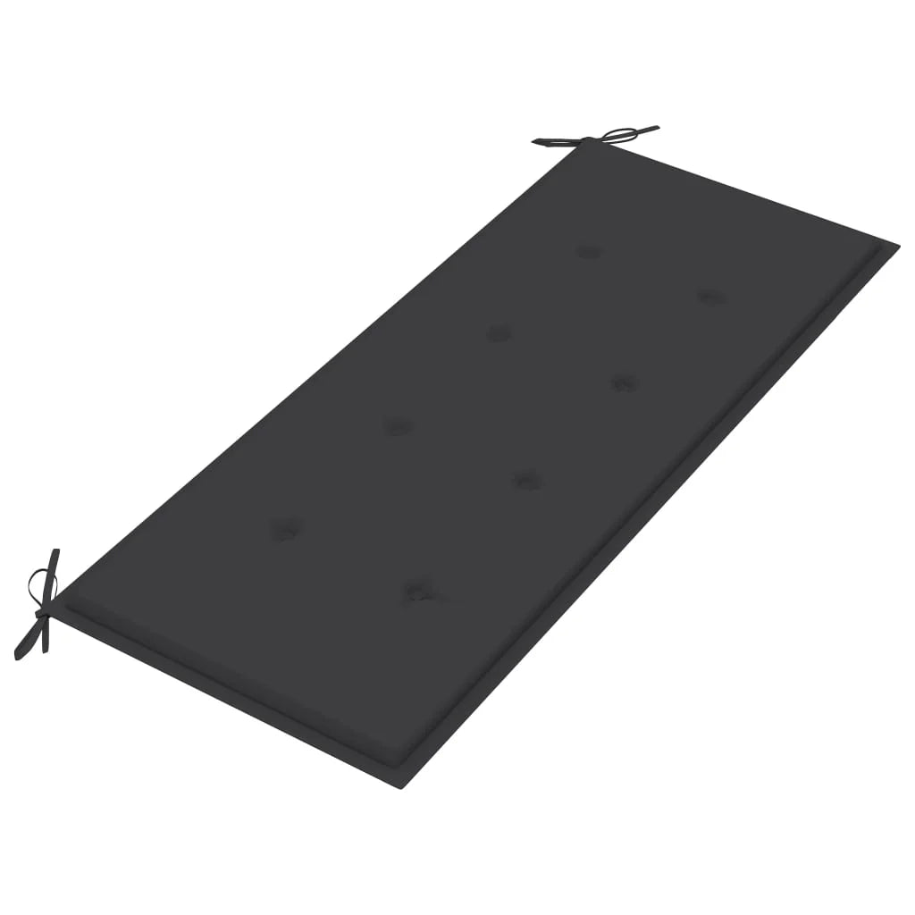 Panca da giardino mobili da esterno per patio panca da terrazza impilabile e cuscino antracite 128,5 x 57,5 ​​x 90 cm legno massello di teak 02_0011673