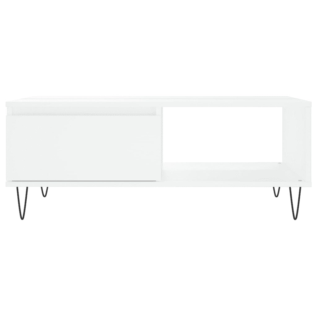 Tavolino da salotto | Tavolino da caff¨¨ | Tavolino da Soggiorno Bianco 90x60x35 cm in Legno Multistrato