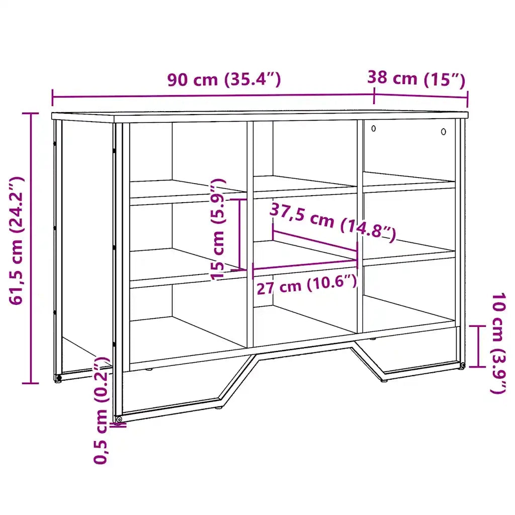 vidaXL Scarpiera Grigio Sonoma 90x38x61,5 cm in Truciolato