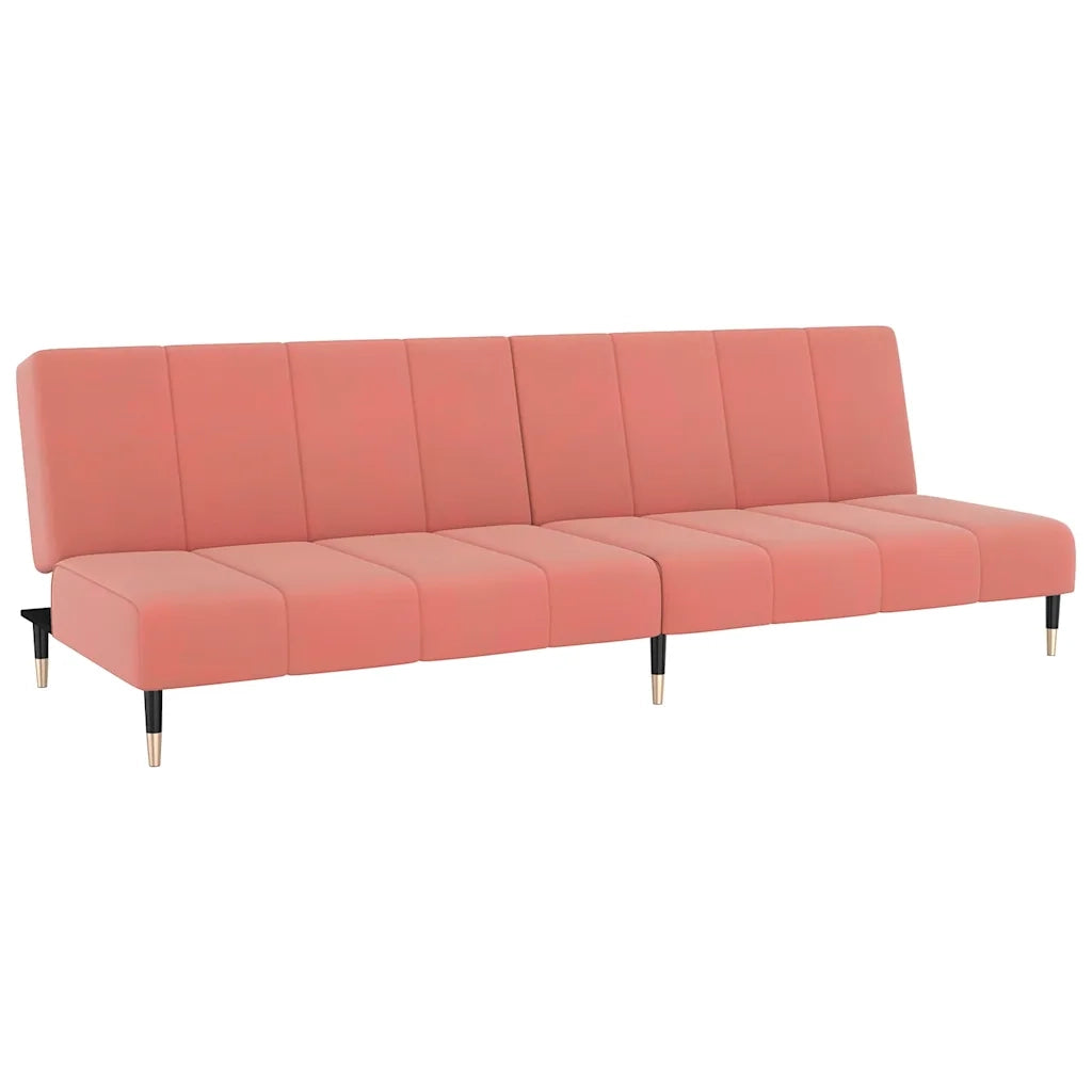 vidaXL Divano Letto a 2 Posti Rosa in Velluto
