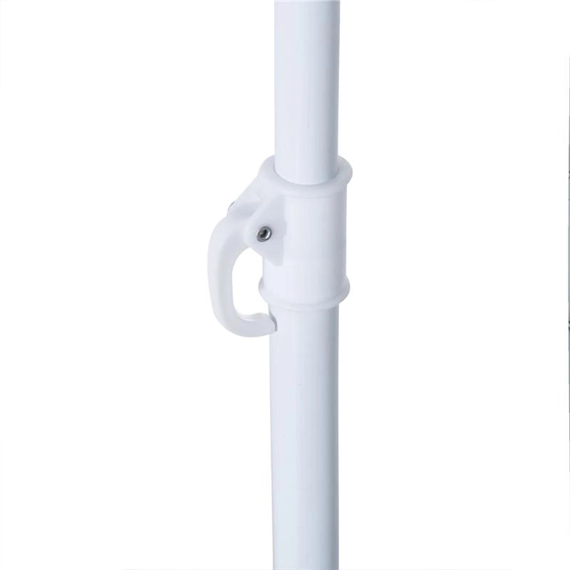 OMBRELLONE DA SPIAGGIA E DA GIARDINO 220CM CON TENDA PARASOLE, POLIESTERE E METALLO, VERDE SCURO E BIANCO