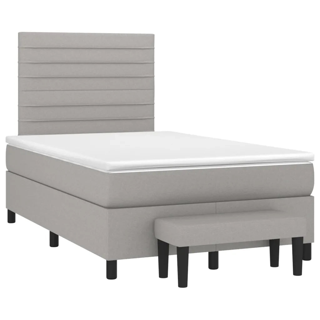 Giroletto a Molle con Materasso Grigio Chiaro 120x200cm Tessuto 3136661