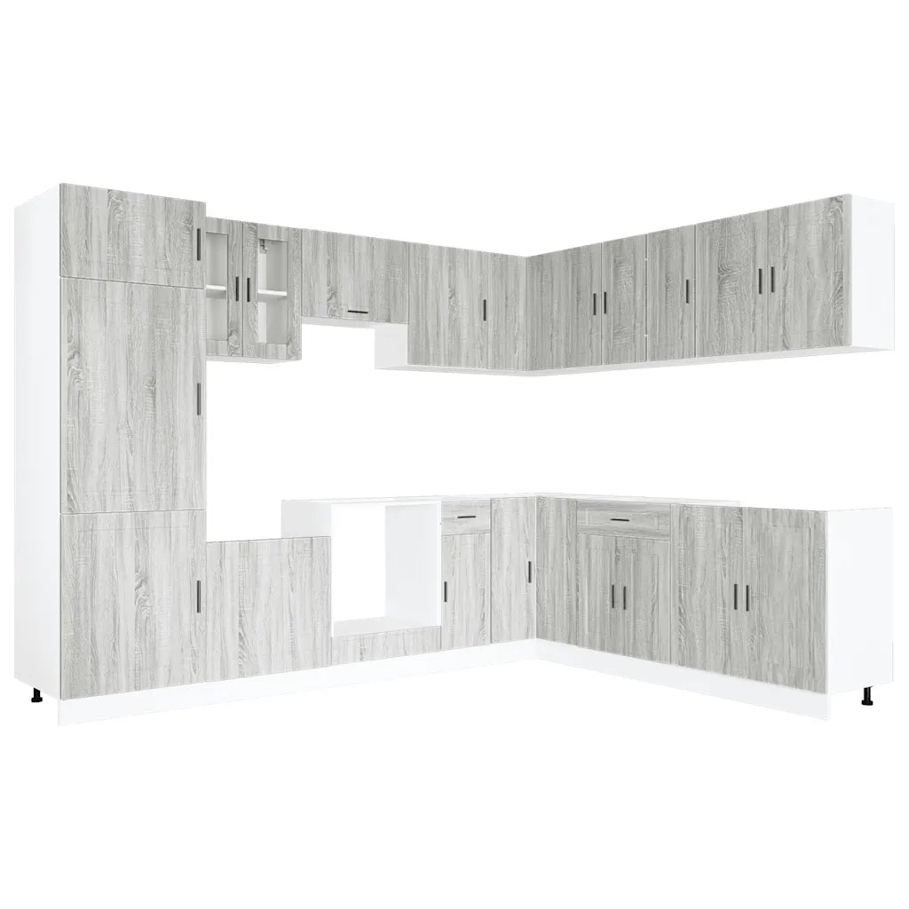 Set Mobili da Cucina 14 pz Porto Grigio Sonoma in Truciolato