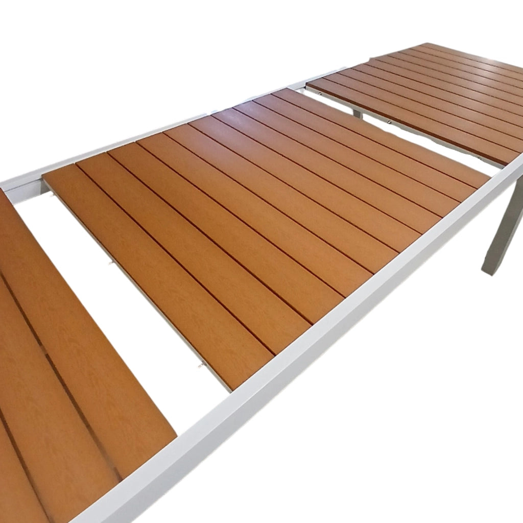 TAVOLO POLYWOOD 164-225X90XH75CM BIANCO DOGATO.