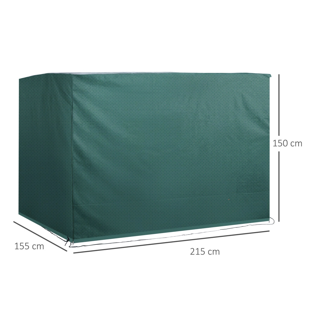 Telo di copertura impermeabile XL 215x155x150 cm in polietilene con protezione UV, verde scuro