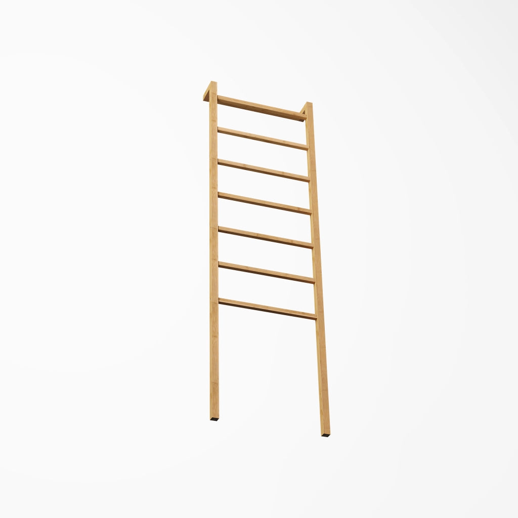 Scala porta asciugamani in bambù naturale a 7 pioli, design minimalista per bagno e casa