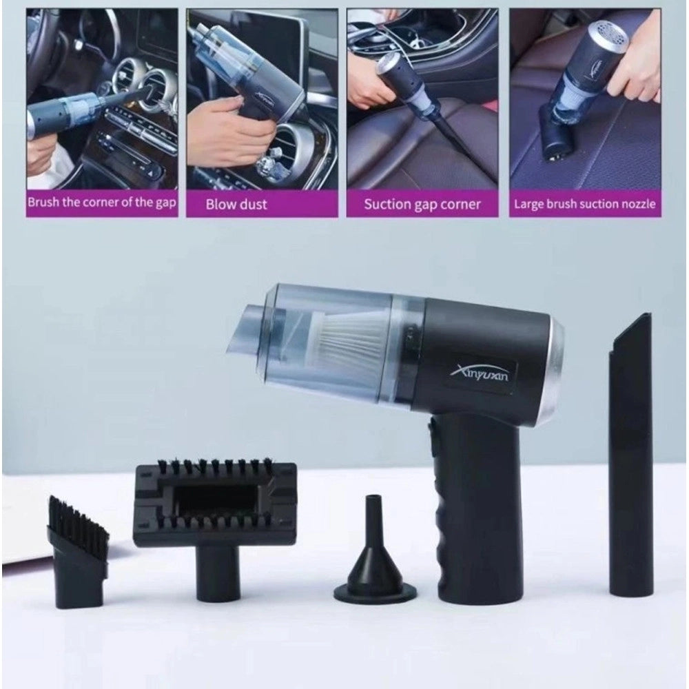 Trade Shop - Mini Aspirapolvere Soffiatore Professionale Portatile 4 In 1 Per Casa Auto Ricarica Usb -