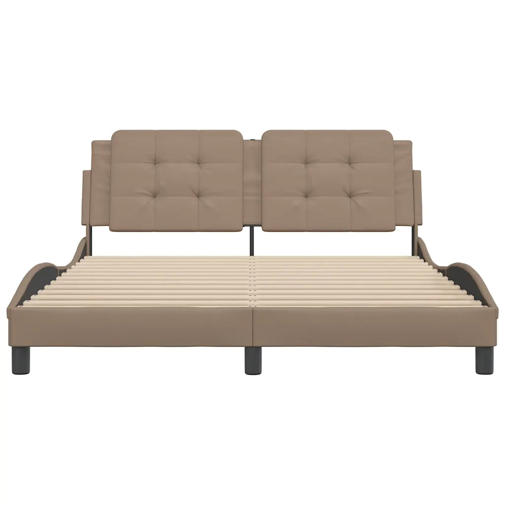 Giroletto con Testiera Cappuccino 160x200 cm in Similpelle