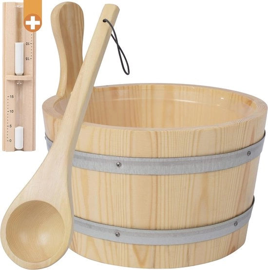 Sauna 5L con Emiciclo di Dennenhout, Polipello e Accessori per Infusione - Ideale per l'Uso in Casa e all'Aperto