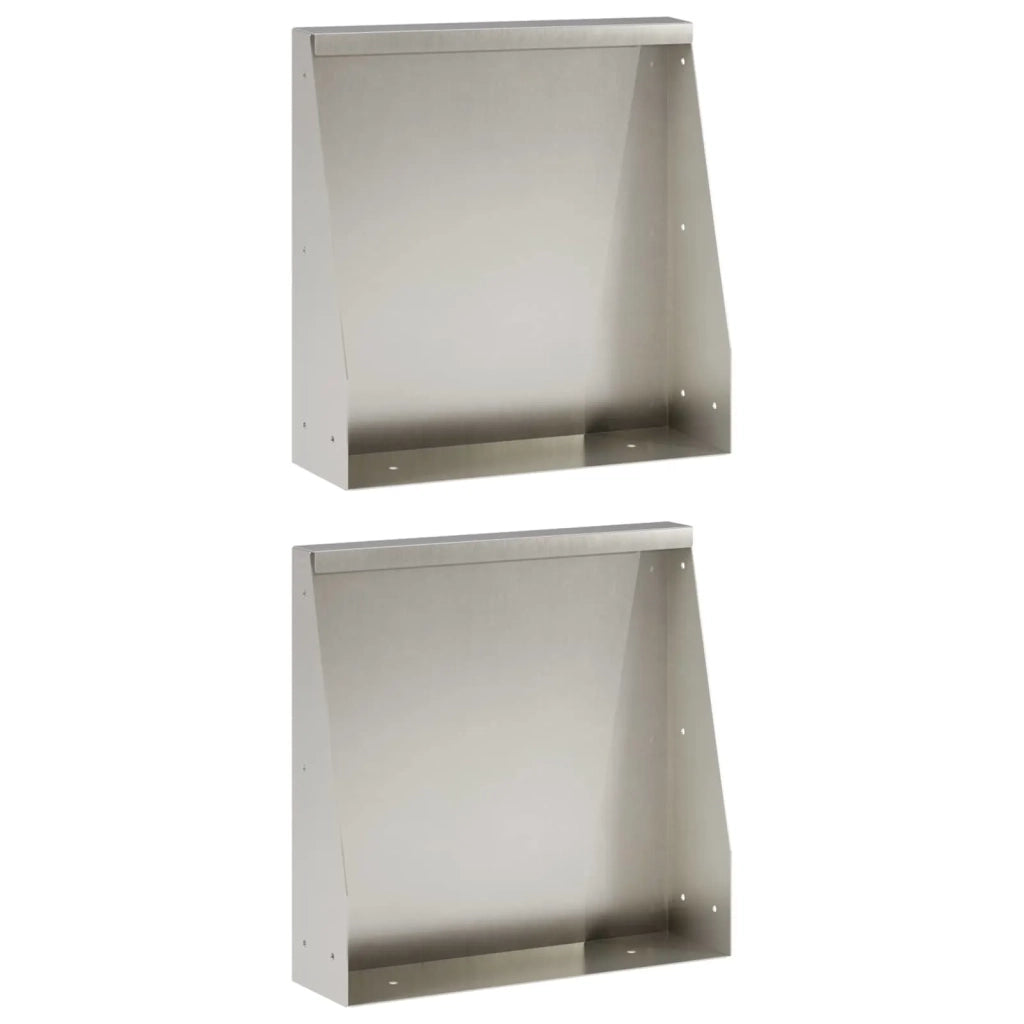 Muro di contenimento 2 pz 40 x 12 x 40 cm Acciaio Inox Argento 8015252
