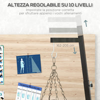 Supporto Sacco da Boxe Autoportante 170x90x182-225 cm in Acciaio Nero