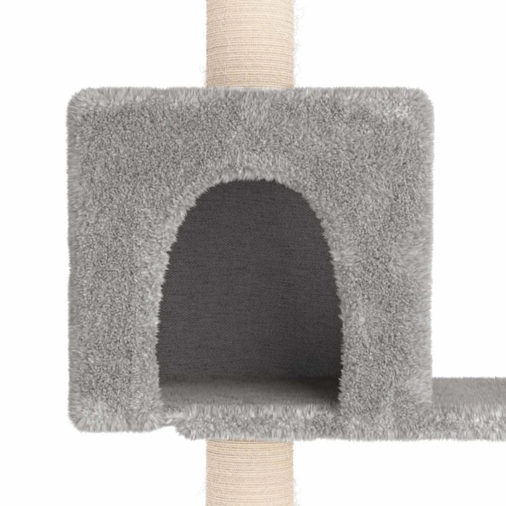 Albero per gatti con pali per graffiare in sisal Grigio Chiaro