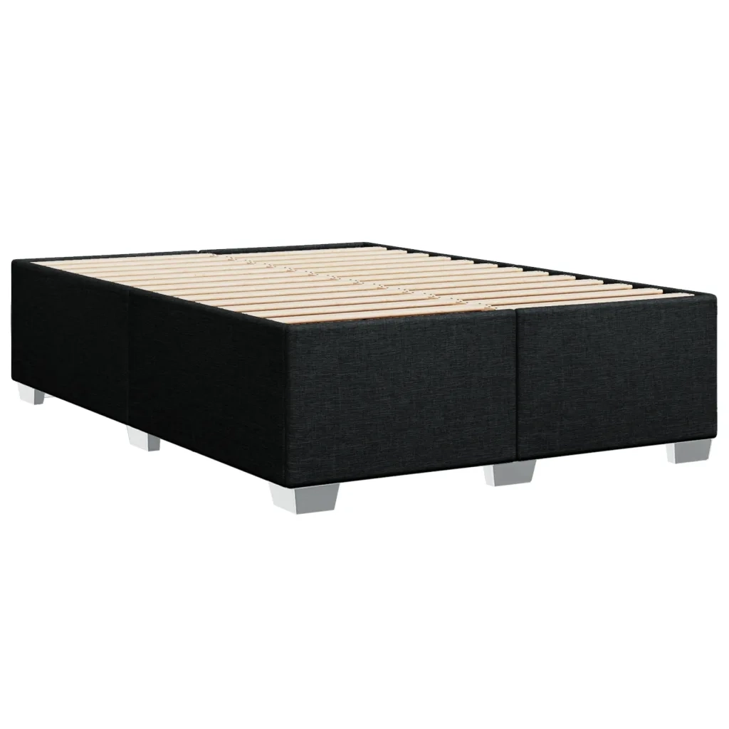 Letto matrimoniale | Letto per adulti | Giroletto senza Materasso Nero 140x200 cm in Tessuto