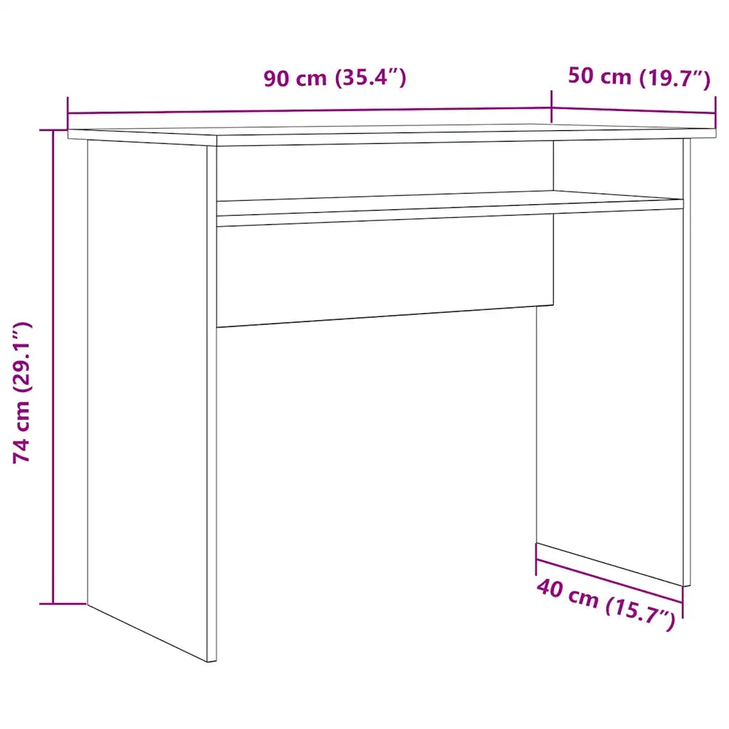 Scrivania Rovere Artigianale 90x50x74 cm in Legno Multistrato