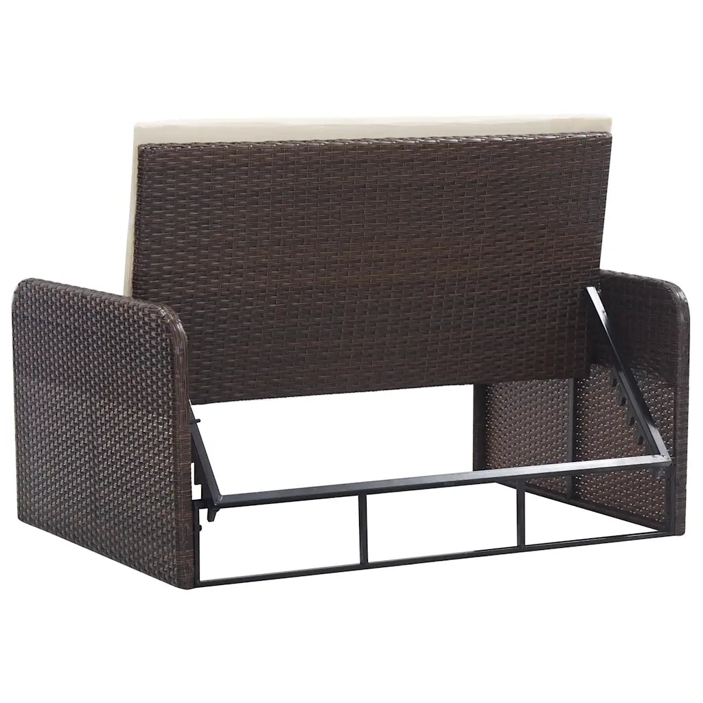 Set Divani da Giardino 2 pz con Cuscini in Polyrattan Marrone 46079