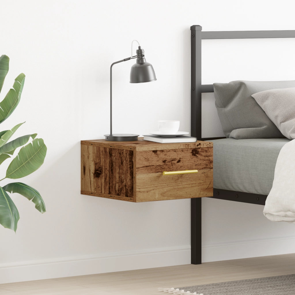Cabinet da letto a muro in legno vecchio 35x35x20 cm