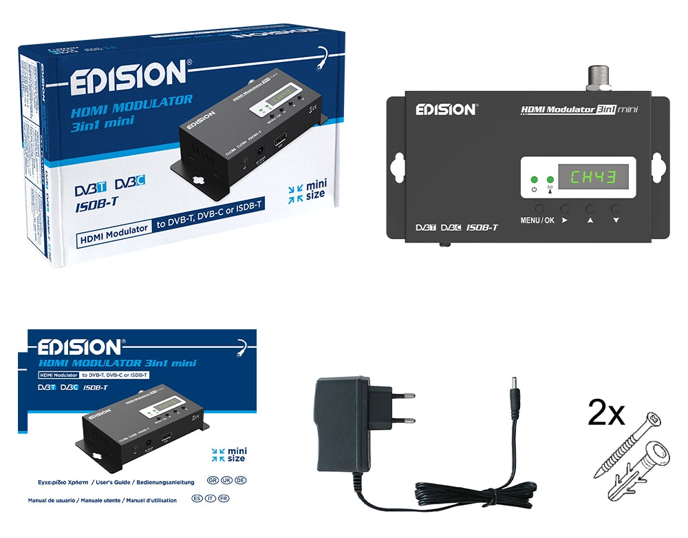 Modulatore Digitale HDMI mini Videosroveglianza Terrestre DVB-T, ISDB-T o Cavo DVB-C