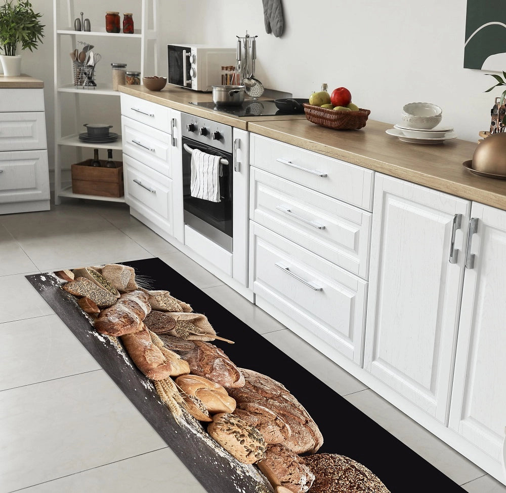 Tappeto Cucina Antiscivolo Made in Italy Passatoia Antimacchia Multiuso Corridoio Soggiorno Lavabile in Lavatrice - 50x100 - Pane