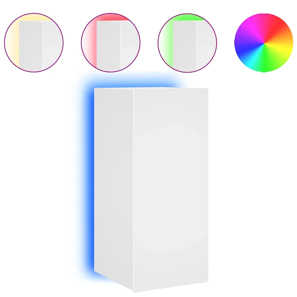 Mobile TV a Parete con Luci LED Bianco 30,5x35x70 cm 837232