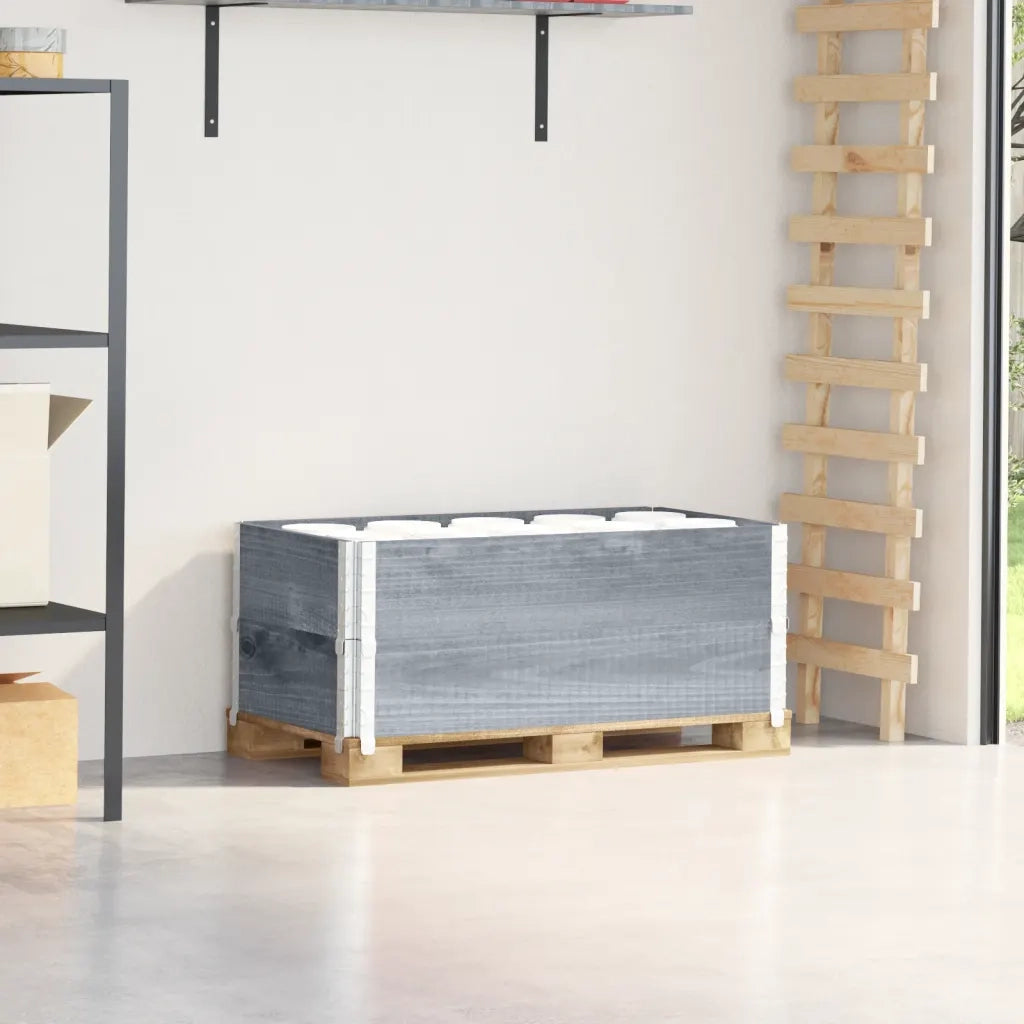 Paretali per Pallet 2 pz Grigi 100x50cm Legno Massello di Pino CFW3903529