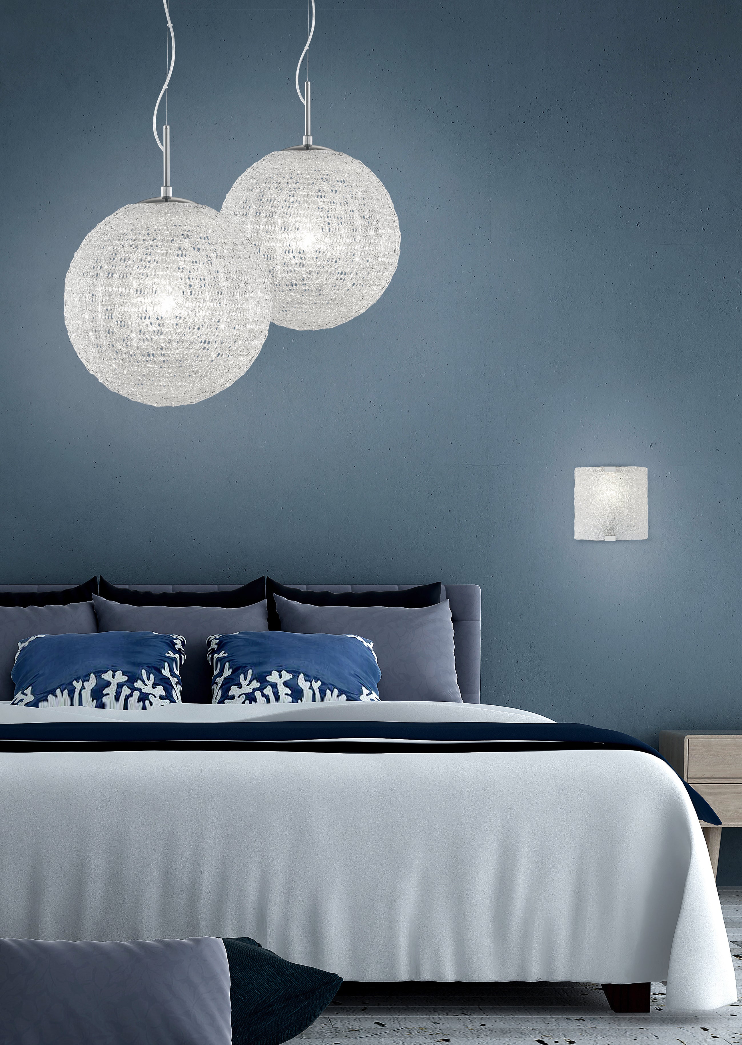 Lampada a Sospensione da Interno  E27 in Metallo Nickel Opaco