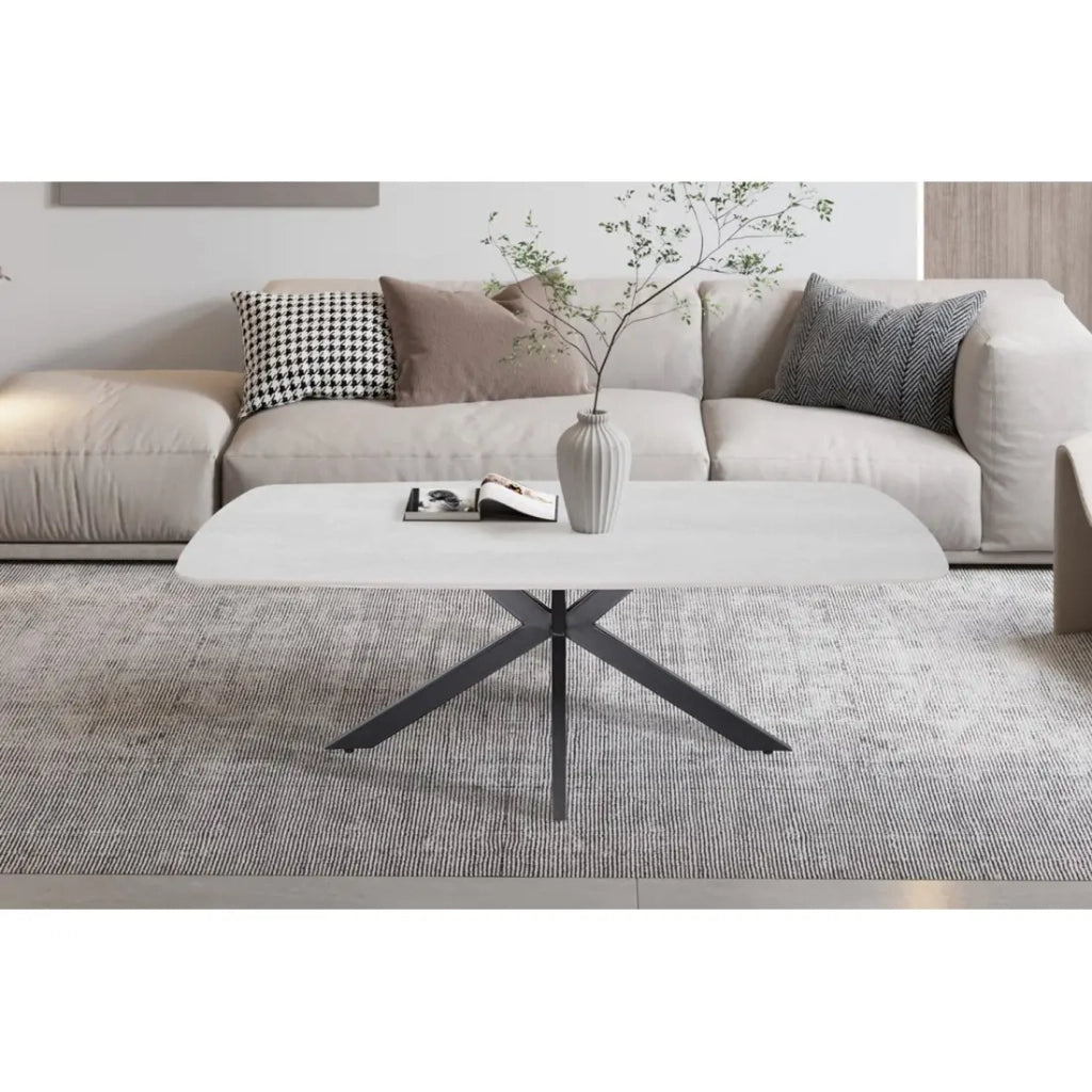 Tavolini ARVENA – Tavolino rettangolare 130x70 cm – 5 colori pietra e marmo – Design contemporaneo