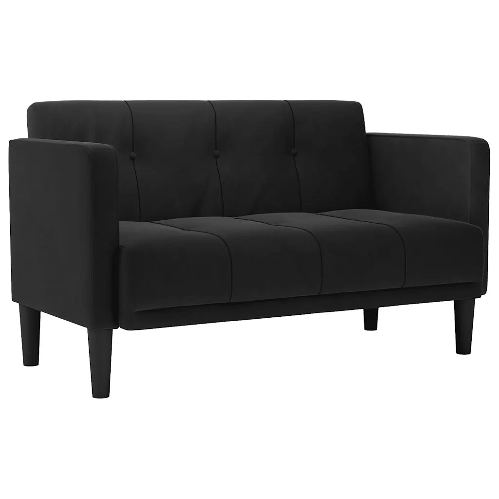 Divano Divanetto-Sofa Nero 111 cm in Velluto