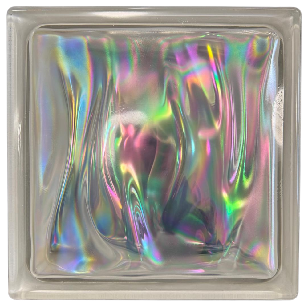 Vetromattone effetto ondulato perlato 190 x 190 x 80 mm confezione 6 pezzi