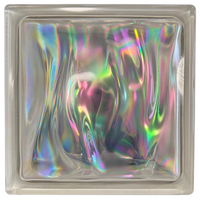 Vetromattone effetto ondulato perlato 190 x 190 x 80 mm confezione 6 pezzi