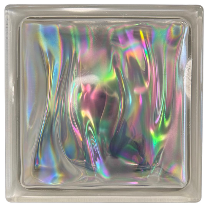 Vetromattone effetto ondulato perlato 190 x 190 x 80 mm confezione 6 pezzi