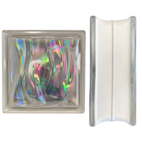 Vetromattone effetto ondulato perlato 190 x 190 x 80 mm confezione 6 pezzi