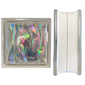 Vetromattone effetto ondulato perlato 190 x 190 x 80 mm confezione 6 pezzi