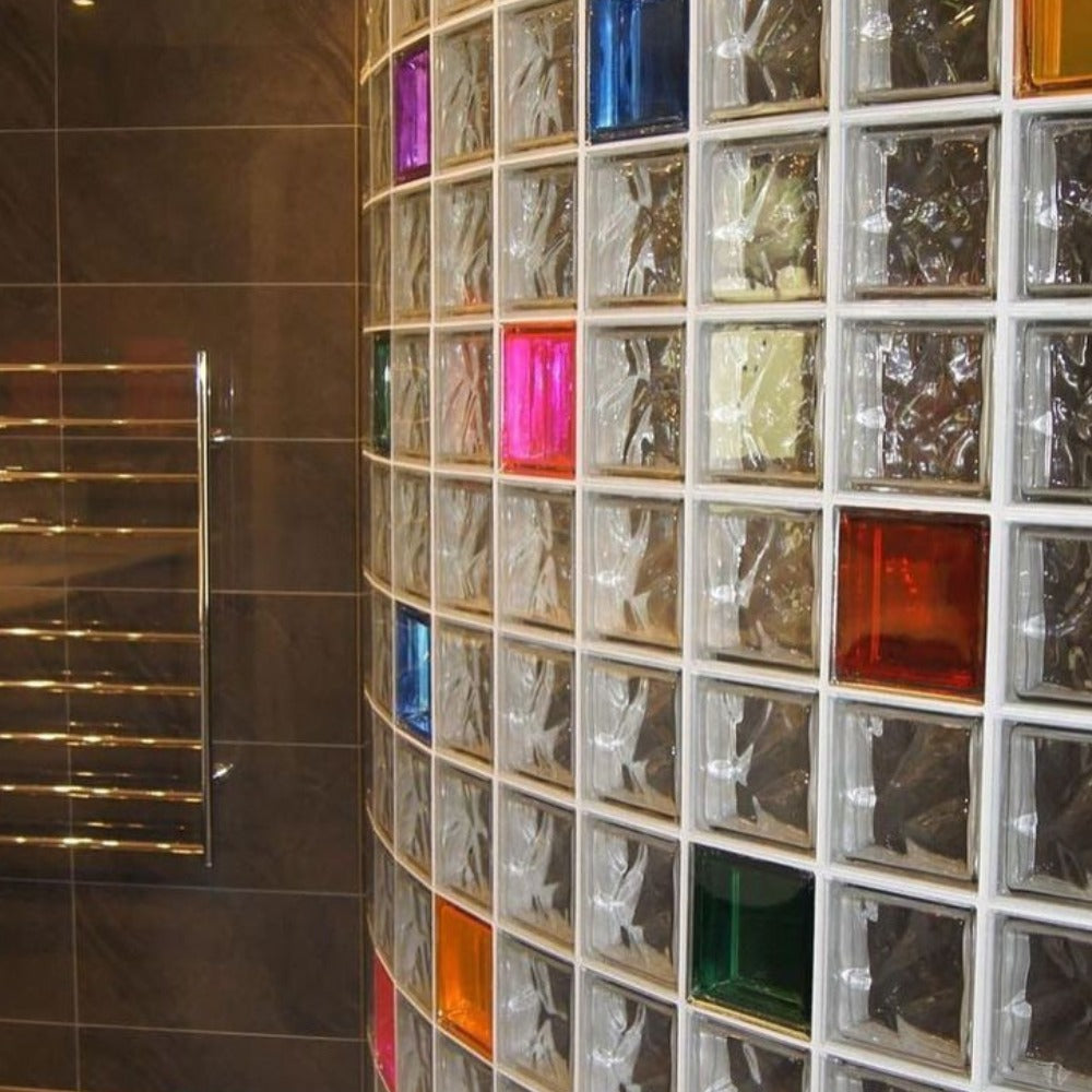 Vetromattone effetto ondulato perlato 190 x 190 x 80 mm confezione 6 pezzi