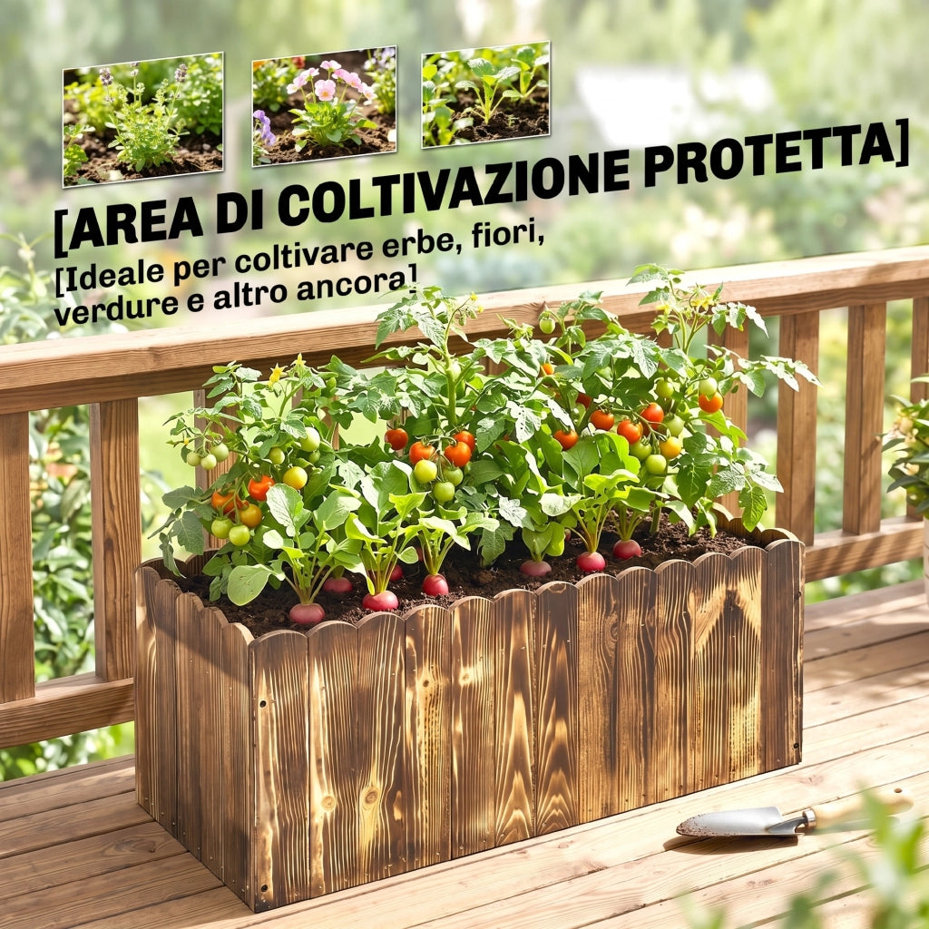Fioriera Rettangolare per Giardino ¨C zephmum ¨C Legno Abete 80x33x30 cm