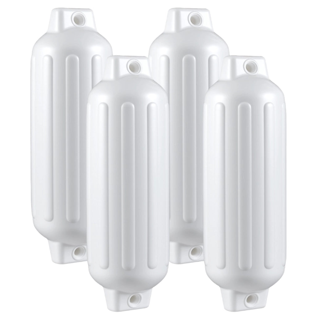 Parabordi barca gonfiabile per l¡¯attracco di 4 pezzi, Set di parabordi barca a due anelli per barca pontone 68,5x21,5cm Bianco-Sport acquatici