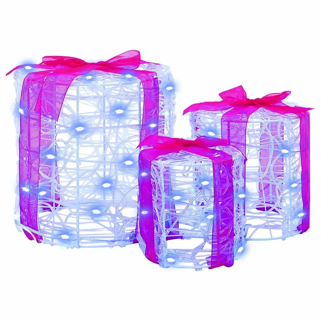 Decorazione Scatola Regalo 3 pcs Blu 20 x 20 x 21 cm Acrilico 42019086