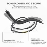 Sedia Sdraio a Dondolo Zero-Gravity da Esterno Impermeabile con Poggiatesta, 155x61x88 cm, Nero