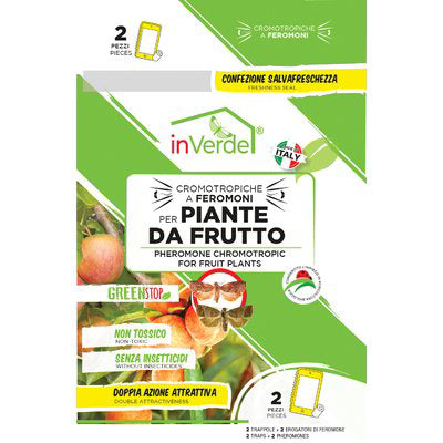 TRAPPOLA CROMOTROPICA PIANTE FRUTTO INVERDE - ADESIVA CM 16X9 CF=PZ 2- 12 confezioni