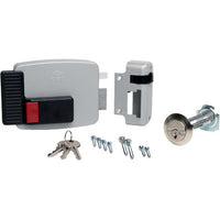 SERRATURA LEGNO APPLICARE ELETTRICA 11610N CISA  VERN C.STACCATO+SCR+PULSANTE E.MM 50/80 DX