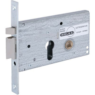 SERRATURA METALLO INFILARE ELETTRICA 302 WELKA  B.Q ZINC F.MM 16 F.SA+SCR+F H.MM 78 E.MM 60 DX/SX