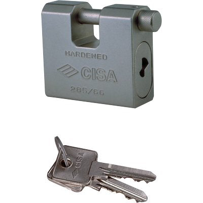 LUCCHETTO ANTISCASSO 2855L CISA  ACCIAIO CARBONITRURATO CHIAVI 2 MM 66