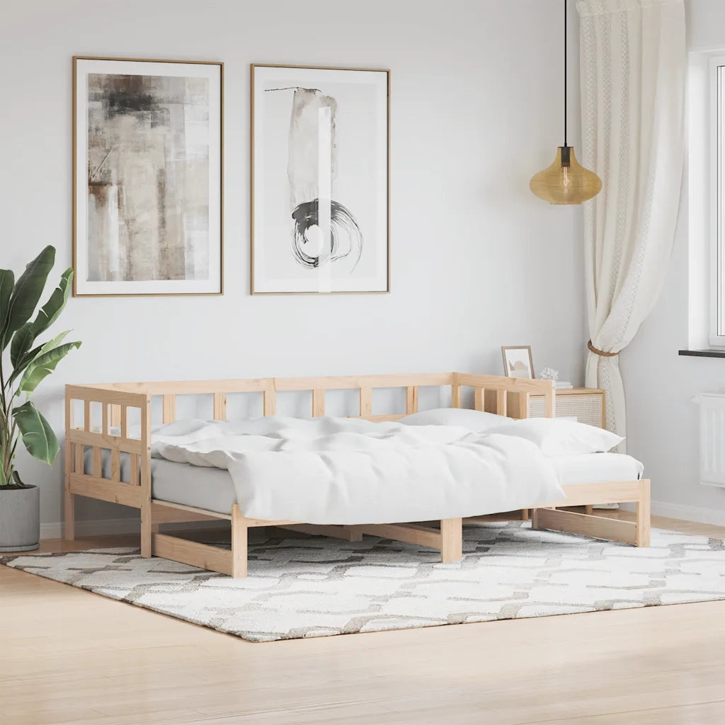 Divano Letto con Letto Estraibile-Sofa Letto-Daybed 80x200cm Legno Massello Pino 369988