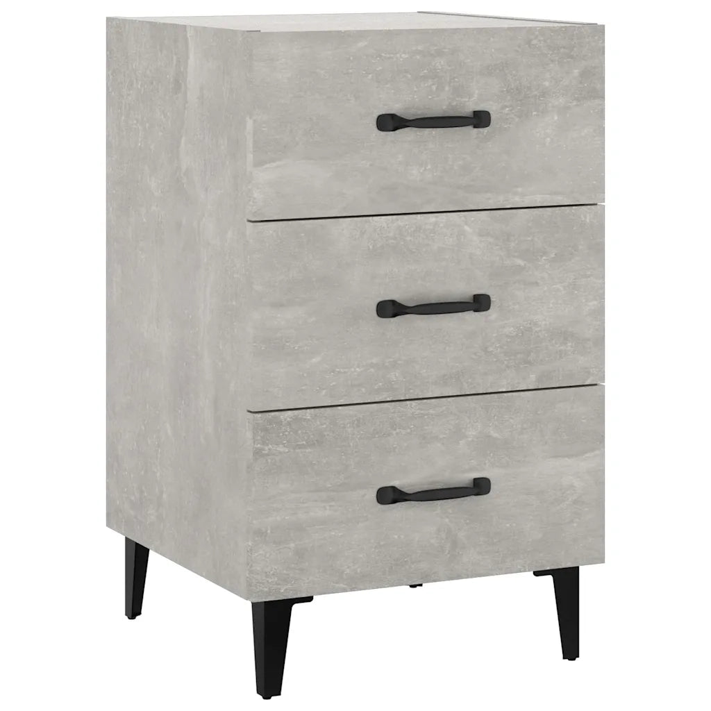 Comodino Grigio Cemento 40x40x66 cm in Legno Multistrato 812091