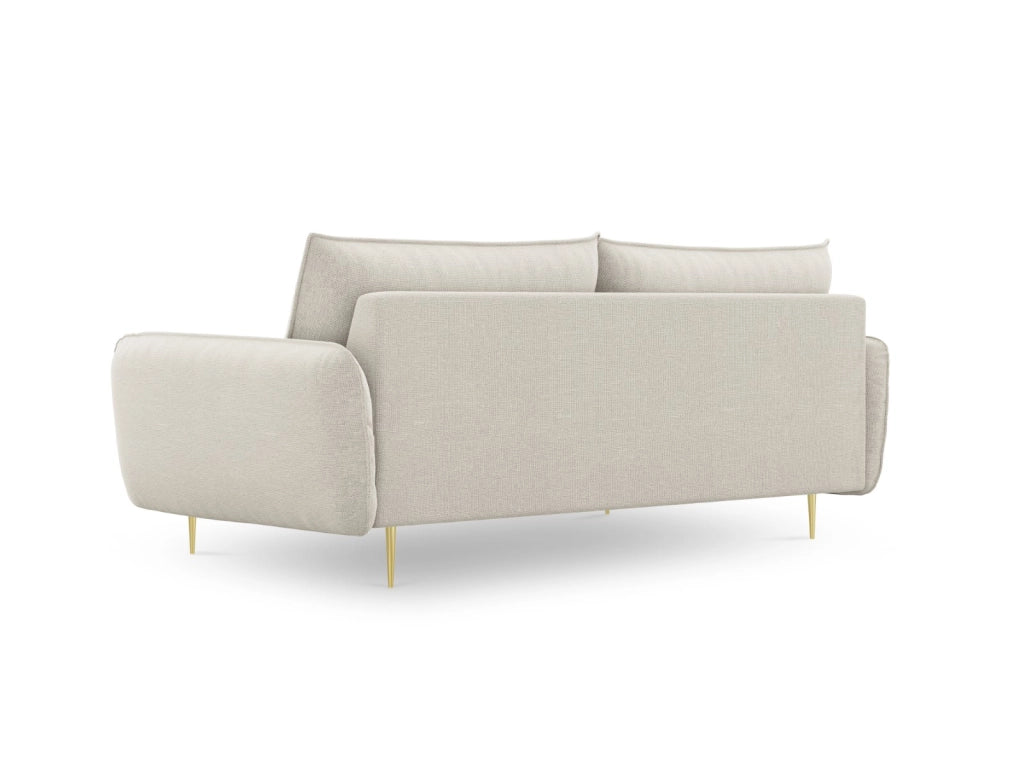 Cosmopolitan Design - Divano "Vienna" 4 posti in tessuto strutturato beige chiaro 