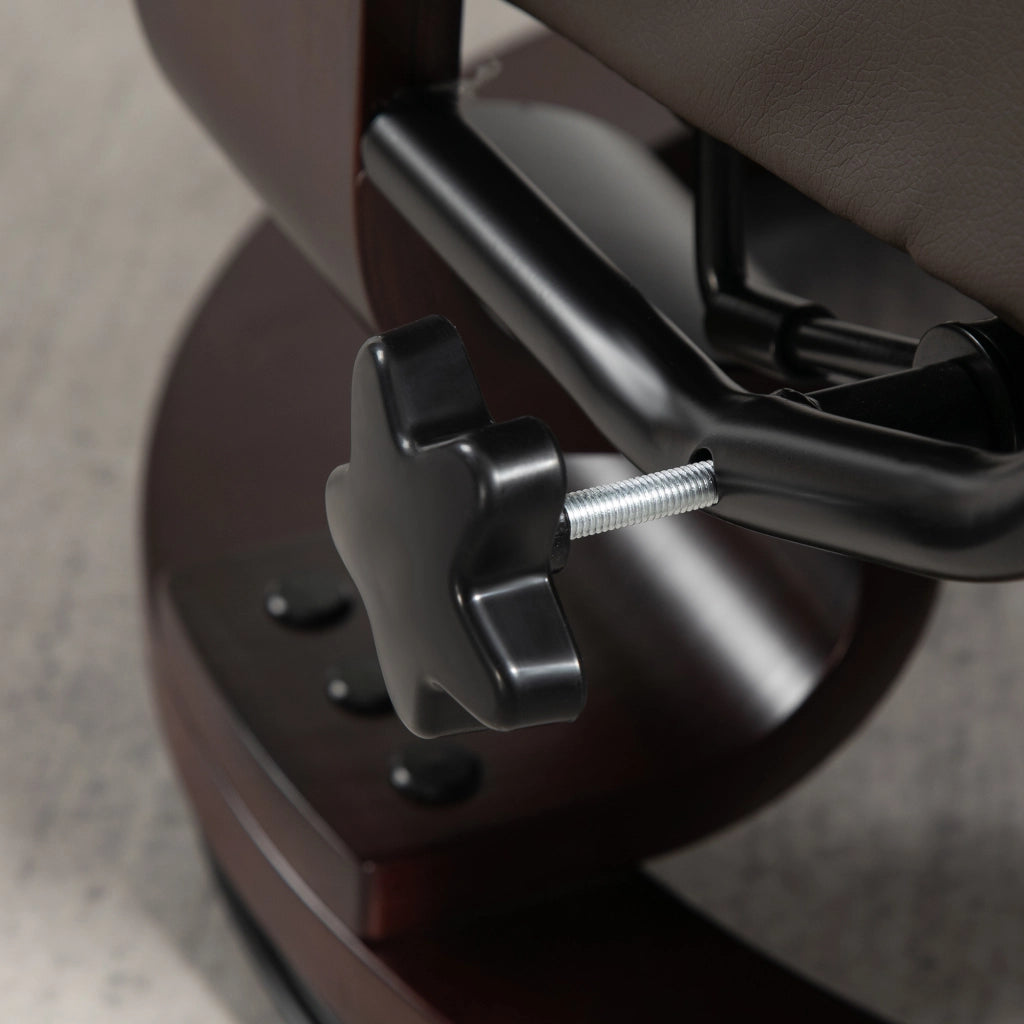 Poltrona relax girevole reclinabile con poggiapiedi ¨C zephmum ¨C similpelle marrone