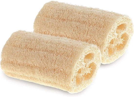 Spongia naturale a luffah per rimuovere la pelle morta - gommapiuma per la cura del corpo e lo scrub in bagno, doccia e cucina (bianco)