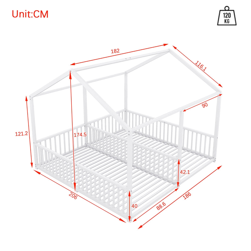 Letto a castello per bambini - Xylo - 90x200 cm - Bianco - Design casa con rampa e scala