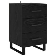 Comodino | Armadio da Notte | Mobiletto da notte Rovere Nero 40 x 40 x 66 cm Legno multistrato